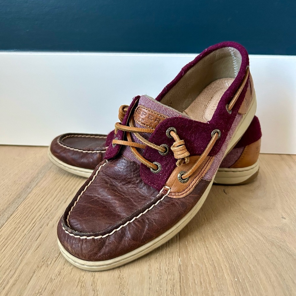 Women’s Sperry Boat Shoes (Brown and Burgundy)